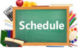  SCHEDULE WRITTEN ON A CHAULKBOARD